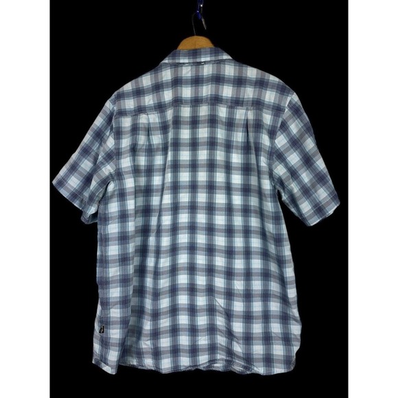 The North Face Shirt Large Mens Button Down Blue Plaid Check Short Sleeve Hiking - Picture 4 of 7